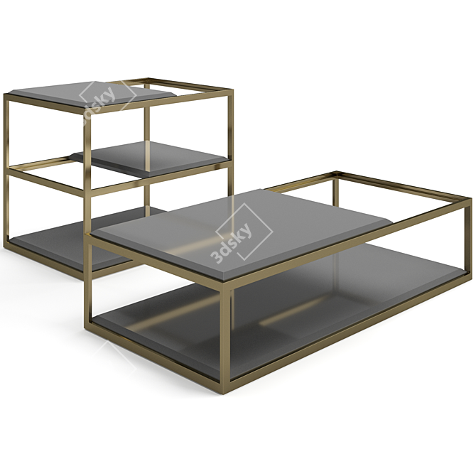 Manhattan Coffee Tables Set Luxence 3D model image 4