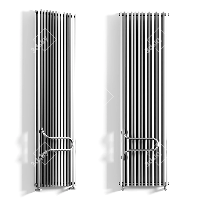 Elegant Vertical Hot Water Radiator 3D model image 1