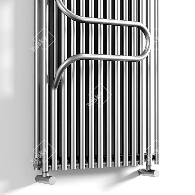 Elegant Vertical Hot Water Radiator 3D model image 2