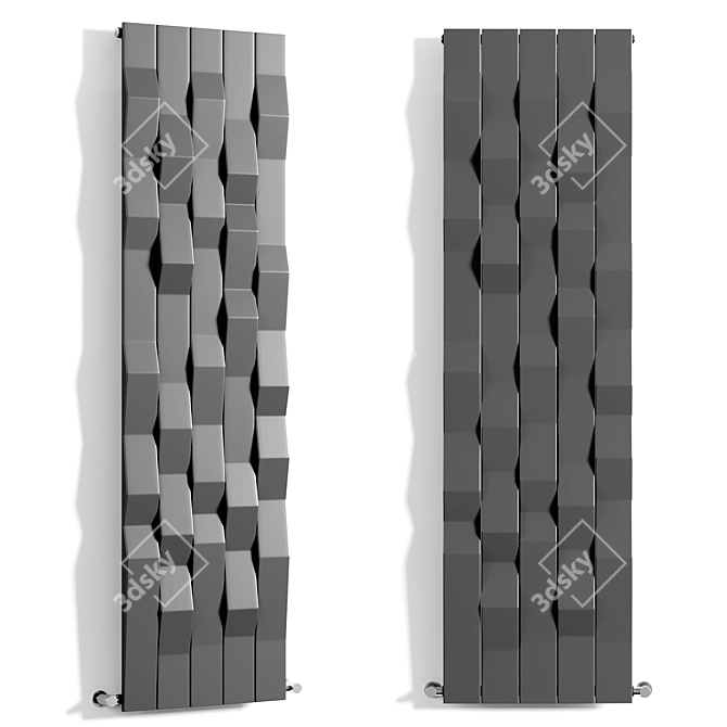 Modern Carbon Steel Panel Radiator 3D model image 1
