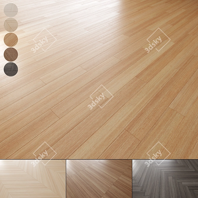 Premium Oak Floor Model Kit 3D model image 1