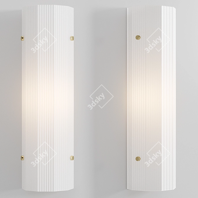 Ribbed Glass Wall Sconce 3D model image 1