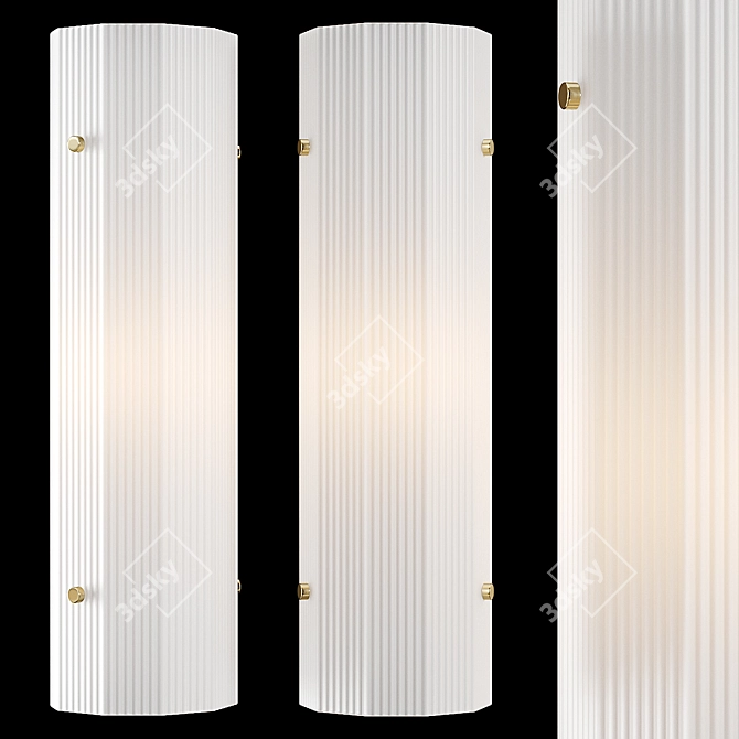 Ribbed Glass Wall Sconce 3D model image 2