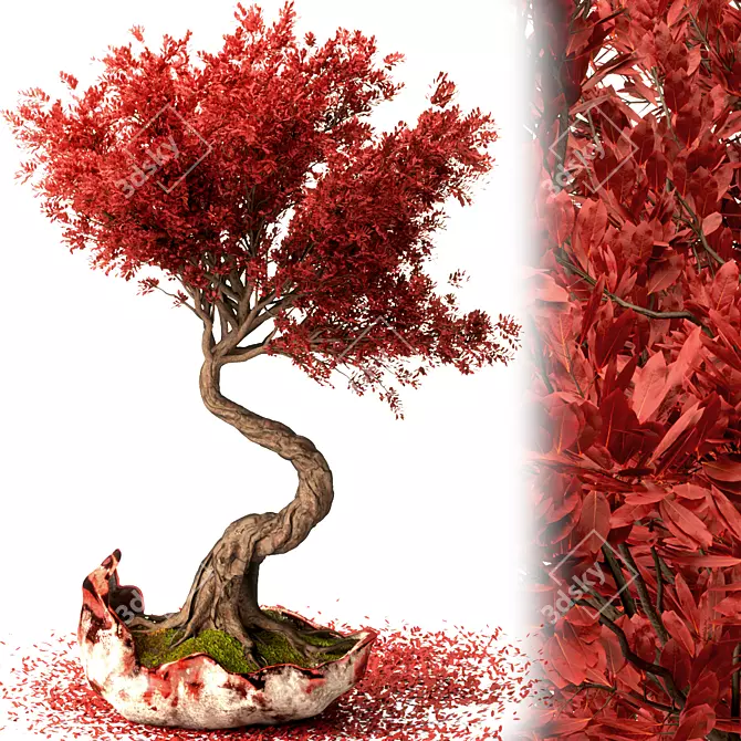 Japanese Bonsai Flower Set 10 3D model image 3