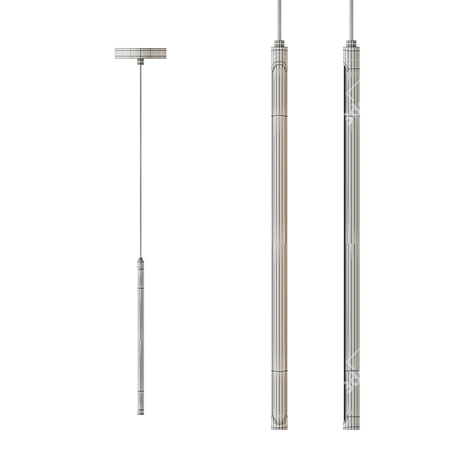 Cylindrical LED Pendant Light 3D model image 2