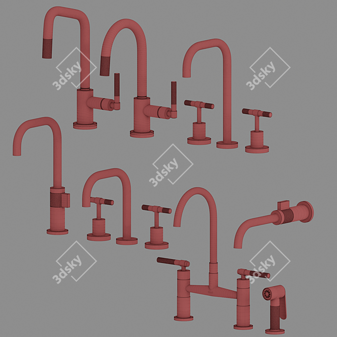 Luxury Bathroom Fixtures Collection 3D model image 8