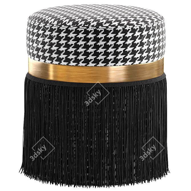 Elegant Blue Pouf Arwen 3D model image 4
