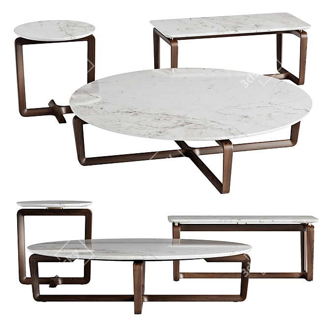 Elegant Poltrona Frau Fidelio Tables 3D model image 1
