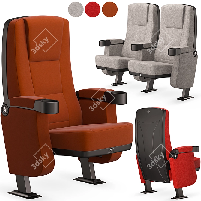 Versatile Cinema Chair Set 3D model image 1