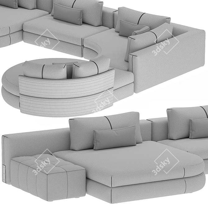 Modular Sofa System Cantori Oasi 3D model image 5