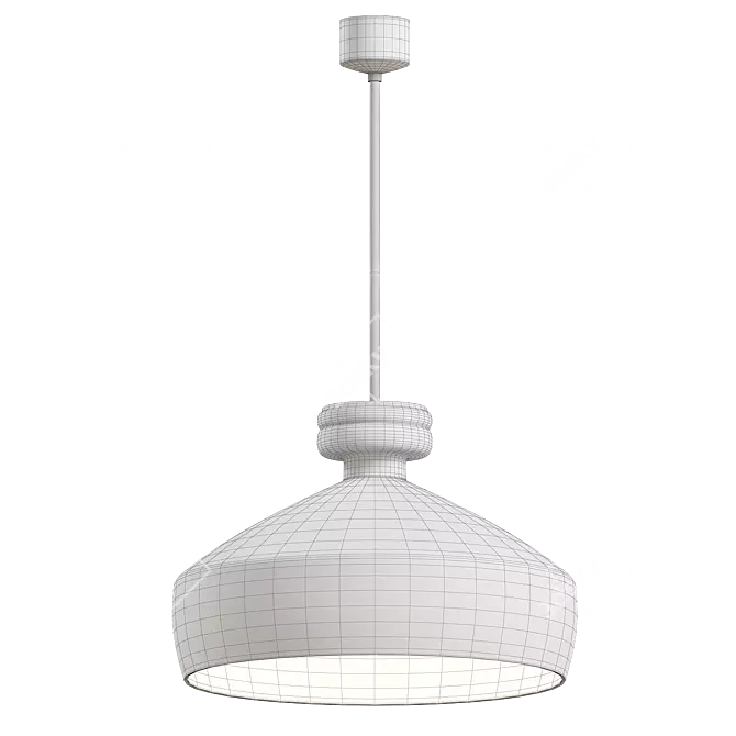 Elegant Opaline Glass Pendant Light 3D model image 3