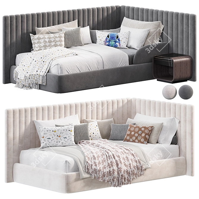 Elegant Avalon Kids Bed 3D model image 1