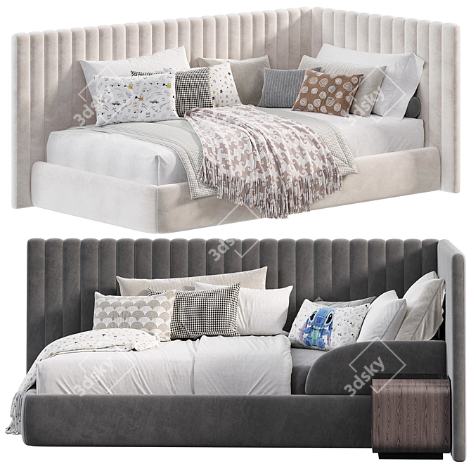 Elegant Avalon Kids Bed 3D model image 2