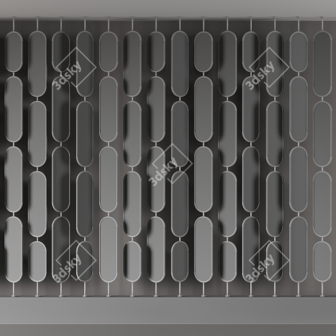 Decorative Glass Partition Panel 3D model image 2