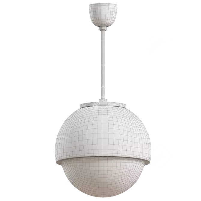 Elegant Opal Pendant Light 3D model image 3