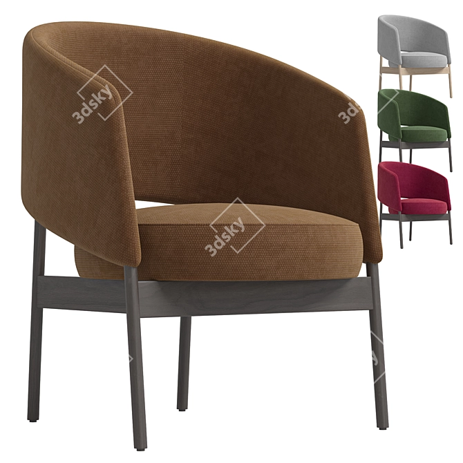 Collar Armchair Model 2014, Contemporary Design 3D model image 2