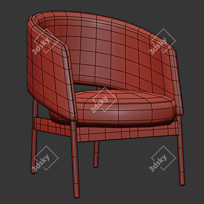 Collar Armchair Model 2014, Contemporary Design 3D model image 5