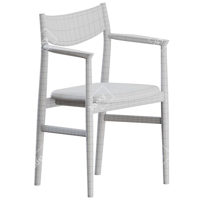 Contemporary Kamuy Chair Set, 3-Piece 3D model image 5