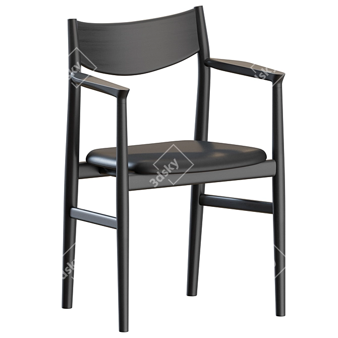Contemporary Kamuy Chair Set, 3-Piece 3D model image 6