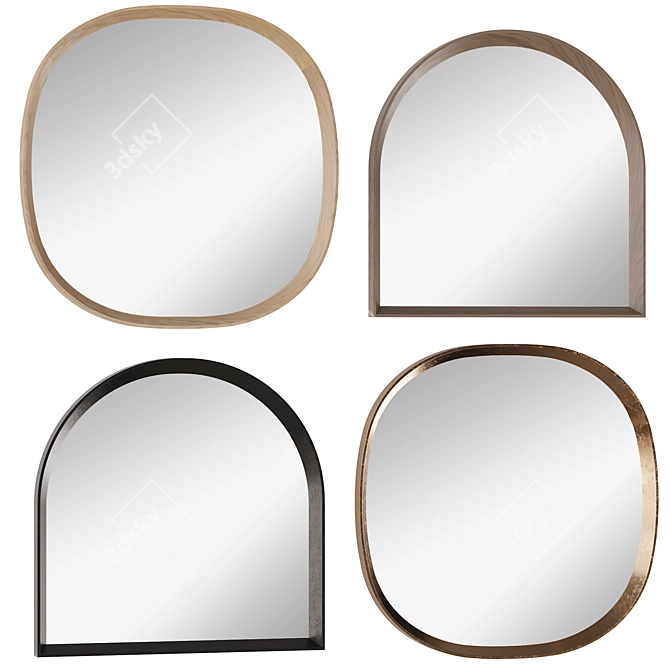 Modern Minimalist Mirror Set- Arc & Soft Square 3D model image 1