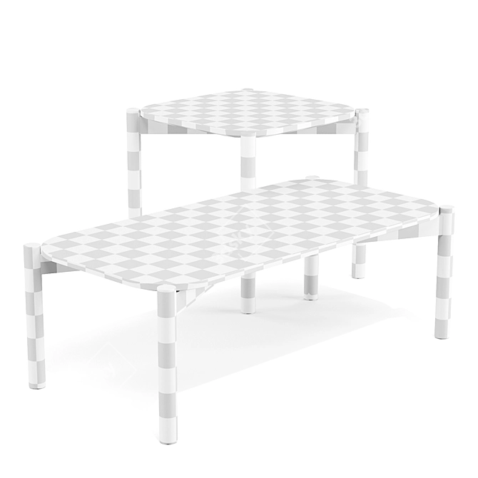 Karimoku: Castor Solid Oak Nesting Tables 3D model image 5