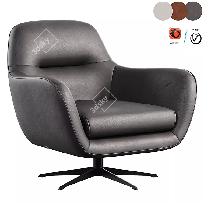Elegant MOI Armchair for Home 3D model image 1