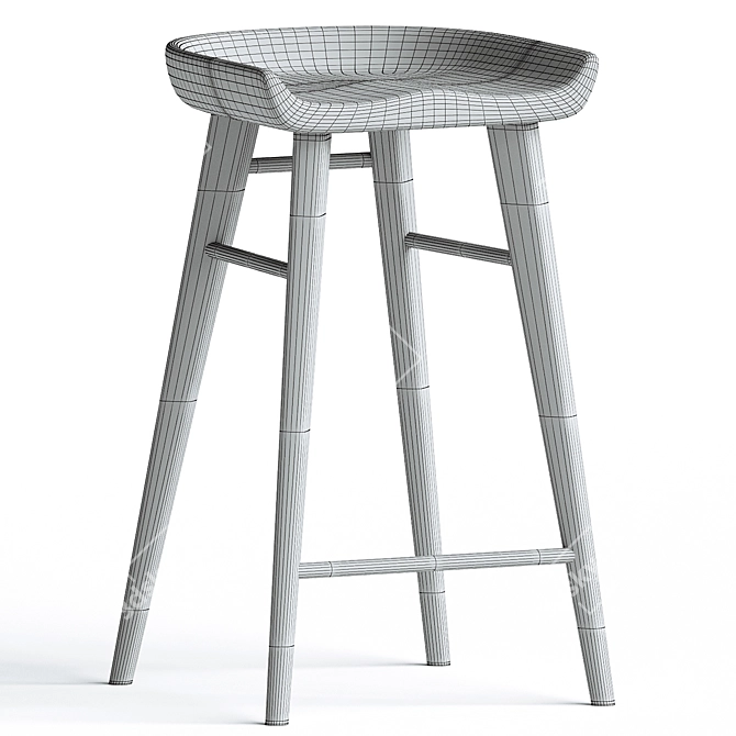 Organic Modernism Taburet Bar Stool 3D model image 4