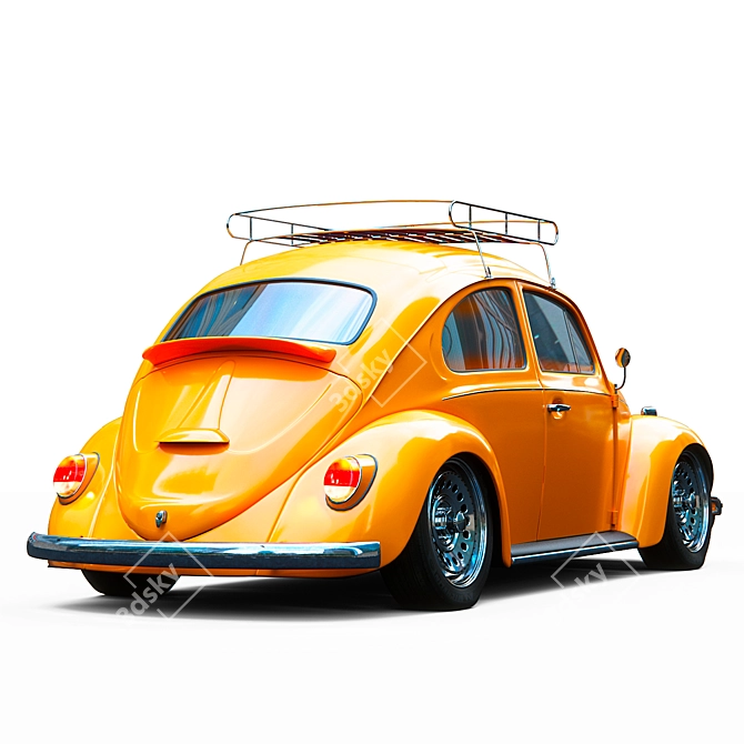 Volkswagen Beetle Low-Poly Model 3D model image 5