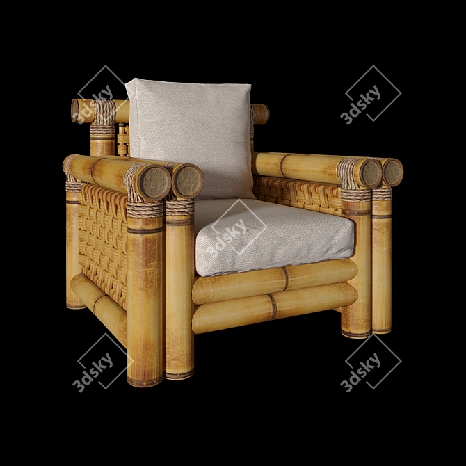 Samaya Joenfa Bamboo Living Room Chair 3D model image 2