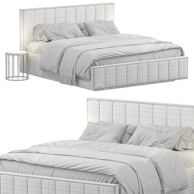 Elegant Vienna Bed Frame 3D model image 7