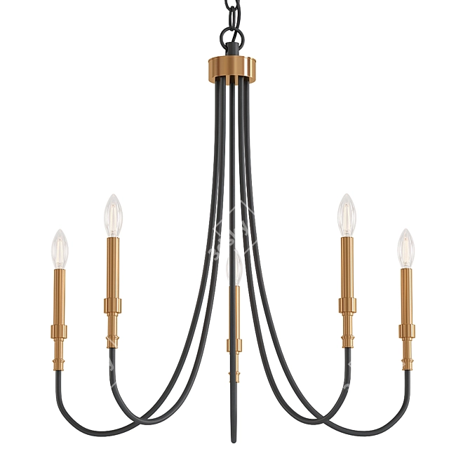 Farmhouse 5-Light Chandelier Lighting 3D model image 1