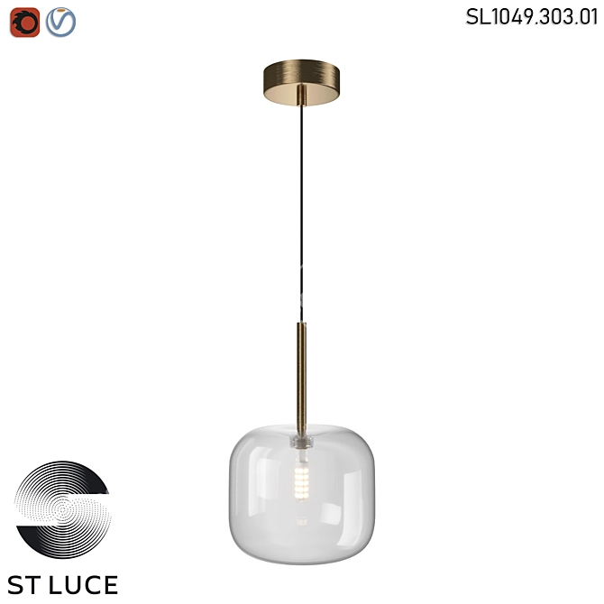 St Luce LED Glass Pendant 3D model image 1