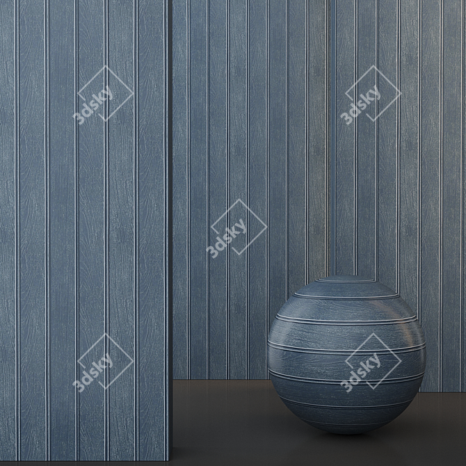 PBR Beadboard Panel Texture 3D model image 2