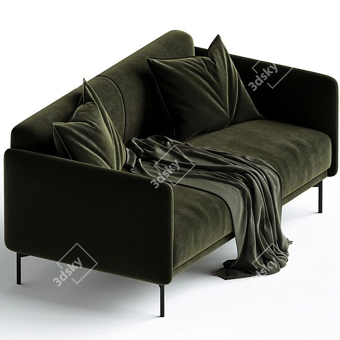 Sleek Urban BERNE 2-Seater 3D model image 2