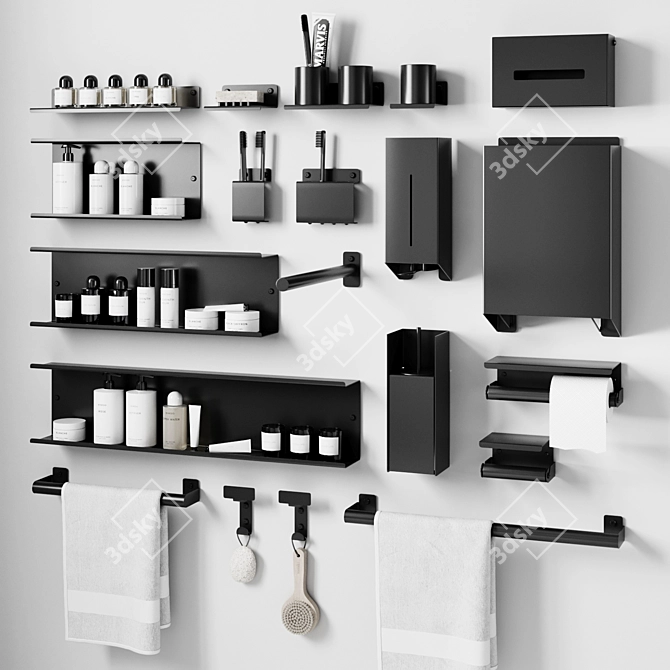 Agape Bathroom Accessories in 3D 3D model image 2