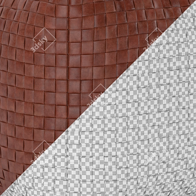 Elegant Woven Leather Pouf 3D model image 3