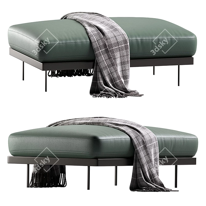 Modern Naviglio Pouf Ottoman 3D model image 2
