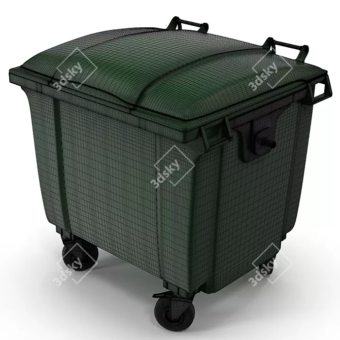 Outdoor Waste Bin 1100L with Lid 3D model image 5