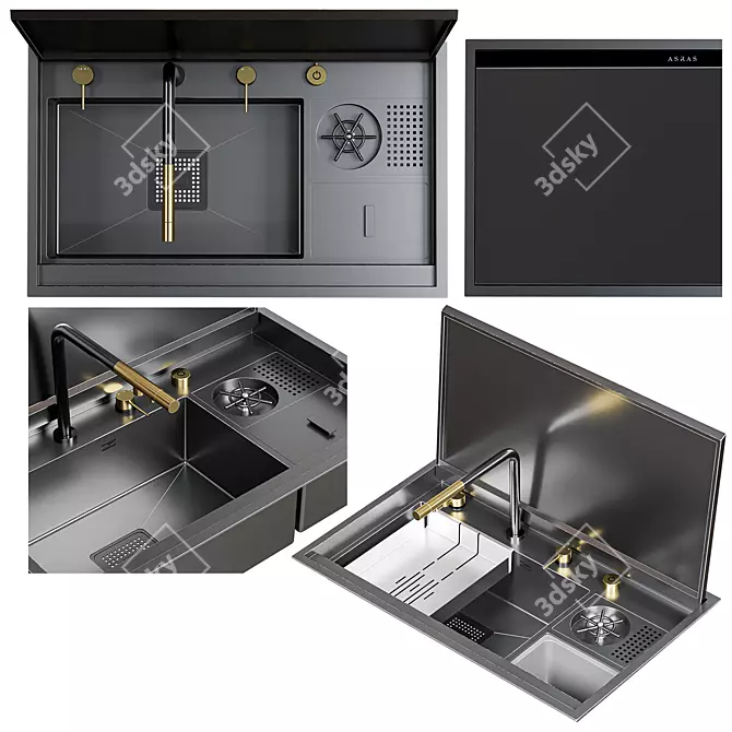 Asras Sink Set Bundle 3D model image 3