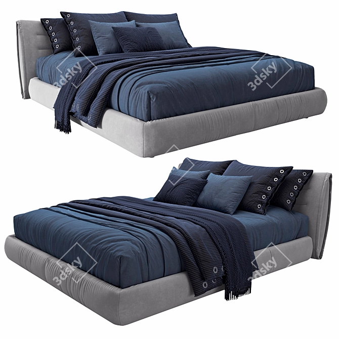 Modern Cinova Busnelli Bed Frame 3D model image 2