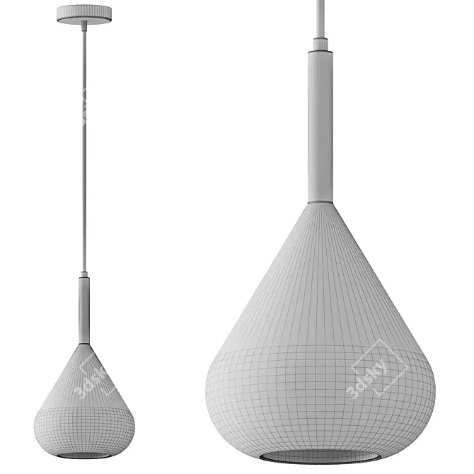 Sleek Glass Cone Pendant Light 3D model image 2