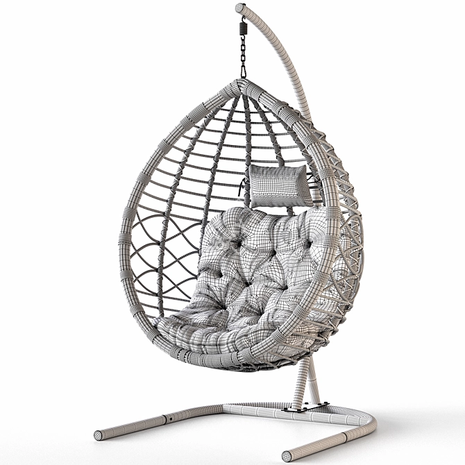 Veil 2 Hanging Chair with Support 3D model image 5