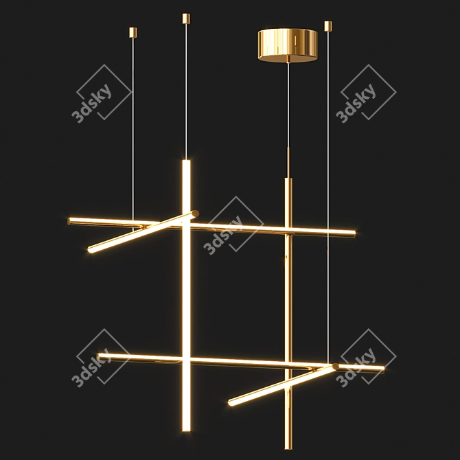 Elegant Coordinates Suspension Light 3D model image 3