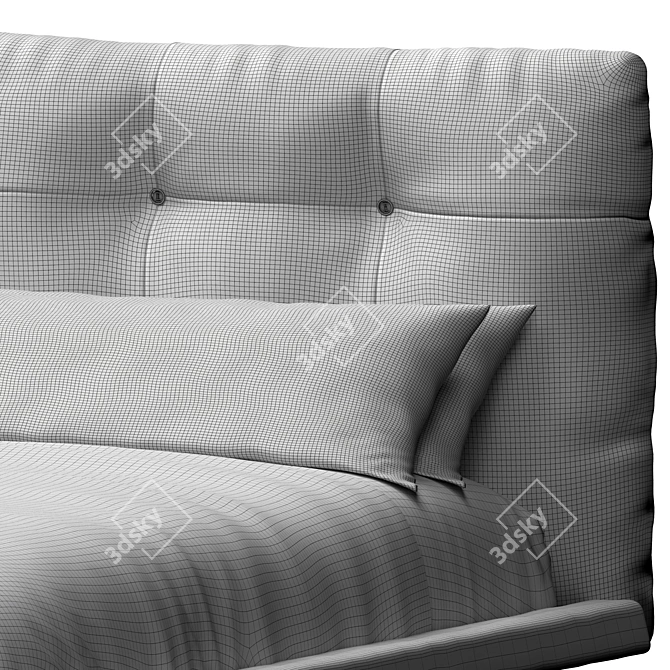 Sleek Modern Design Rod Bed 3D model image 3