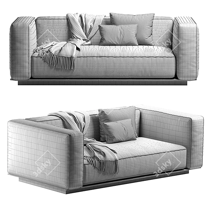 Modern Flexform Grandemare Sofa 3D model image 5