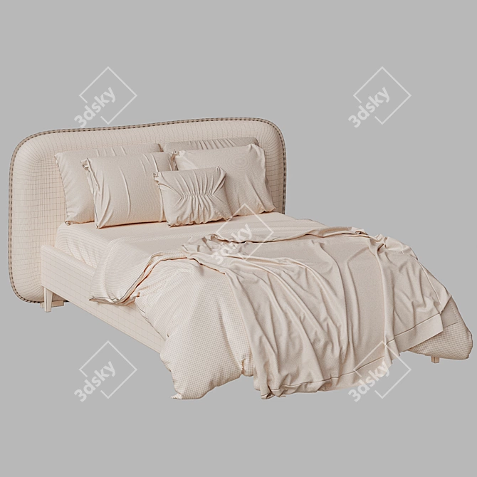 Modern Double Bed Model - 3D Corona Render 3D model image 3