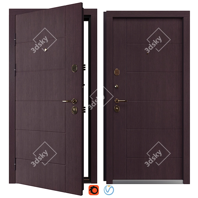 Arizona Metal Entry Door (QDoors) 3D model image 1