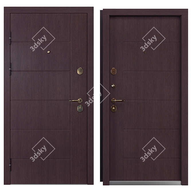 Arizona Metal Entry Door (QDoors) 3D model image 3