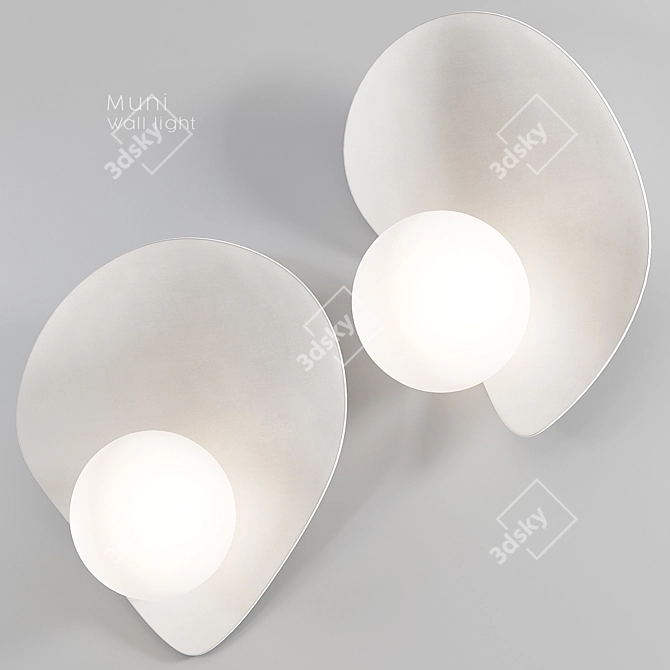 Shell Petal Wall Lamp - Muni Sconce 3D model image 1