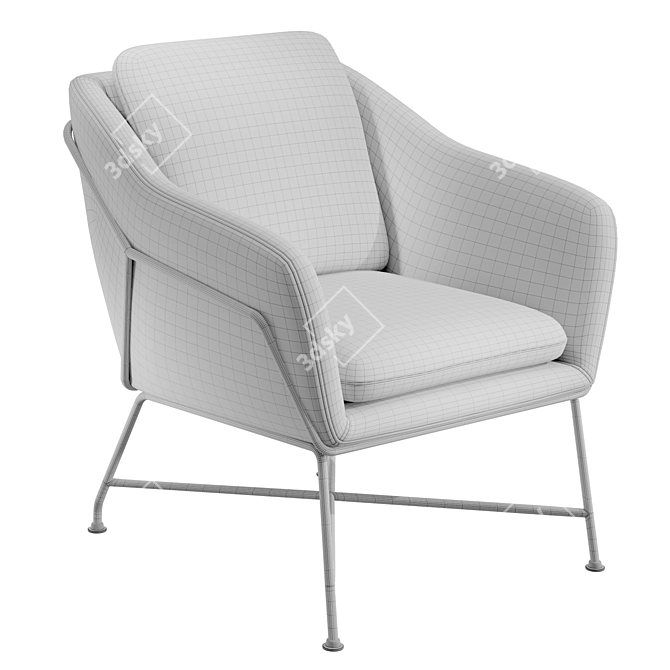 Modern Dark Gray Accent Chair 3D model image 2
